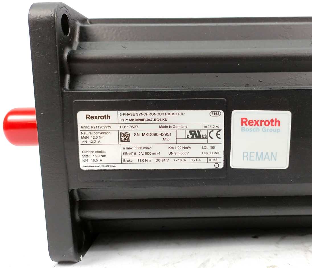 Rexroth Indramat R911262939 MKD090B-047-KG1-KN Permanent magnet motor