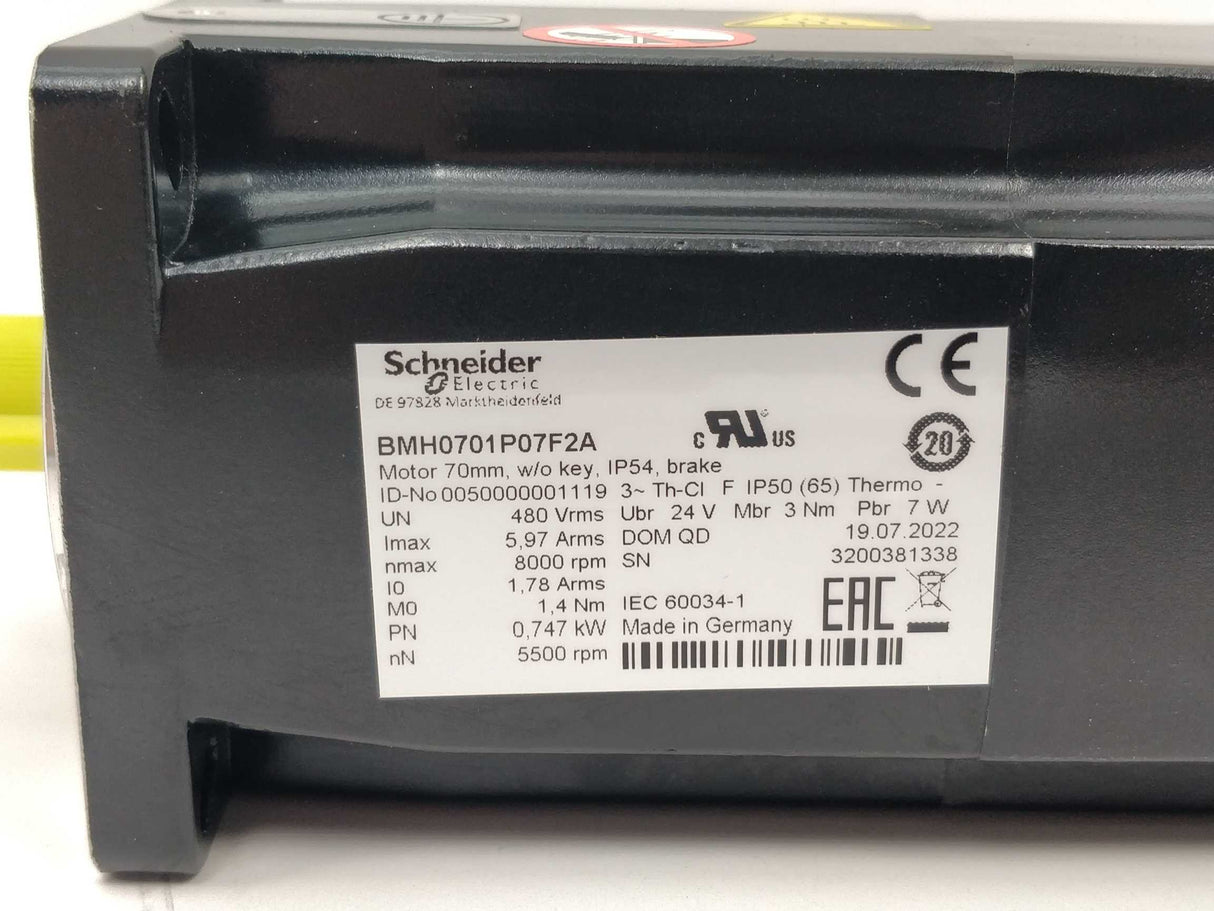 Schneider Electric BMH0701P07F2A Servomotor SH3 055