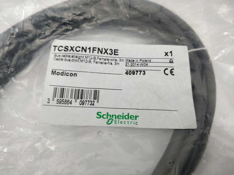 Schneider Electric TCSXCN1FNX3E Bus Cable, M12-B - Female-wire, 3m
