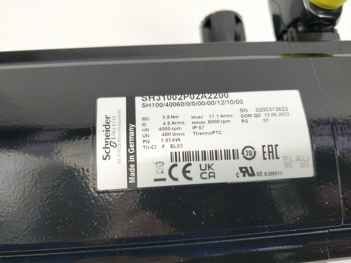 Schneider Electric SH31002P02A2200 Servomotor SH3 100