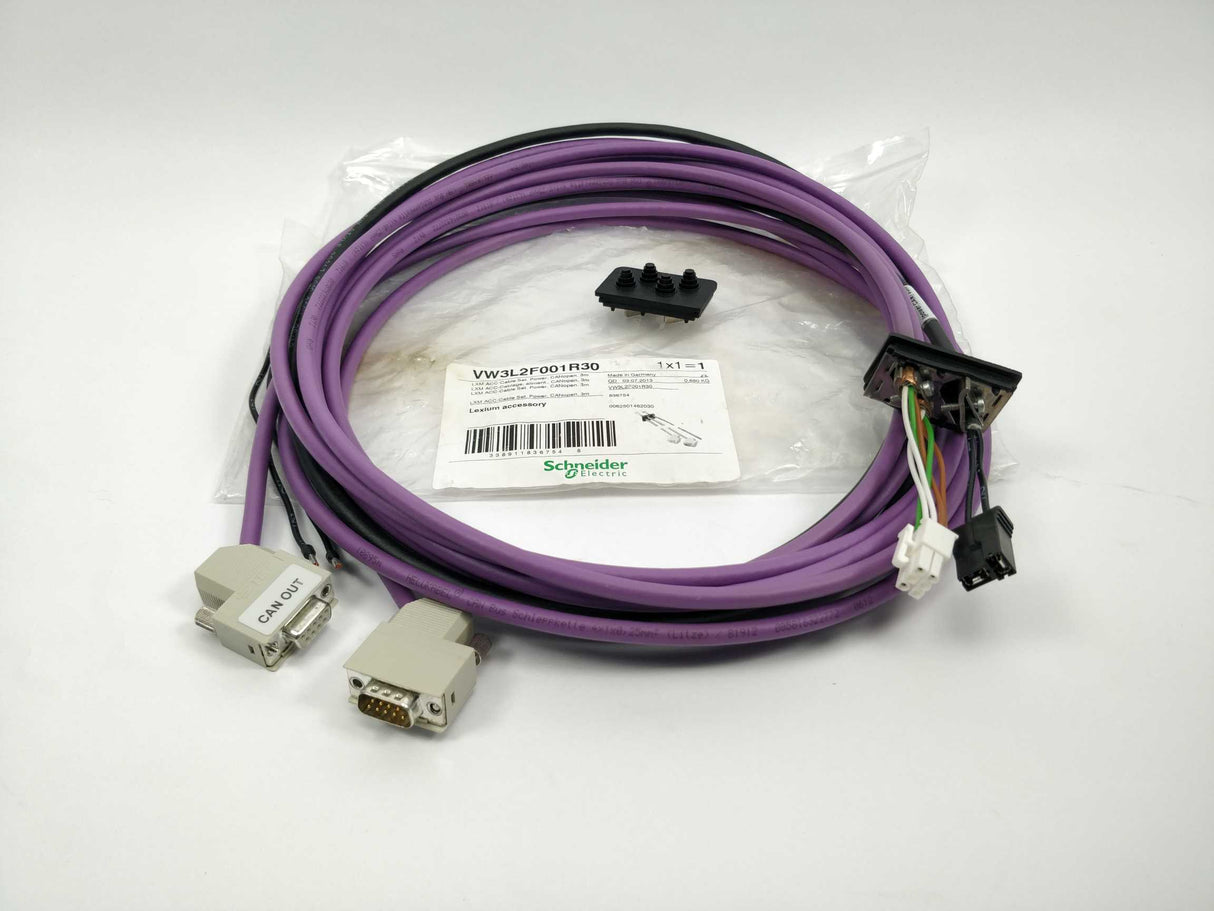 Schneider Electric VW3L2F001R30 LXM ACC-Cable Set, Power, CANopen, 3m