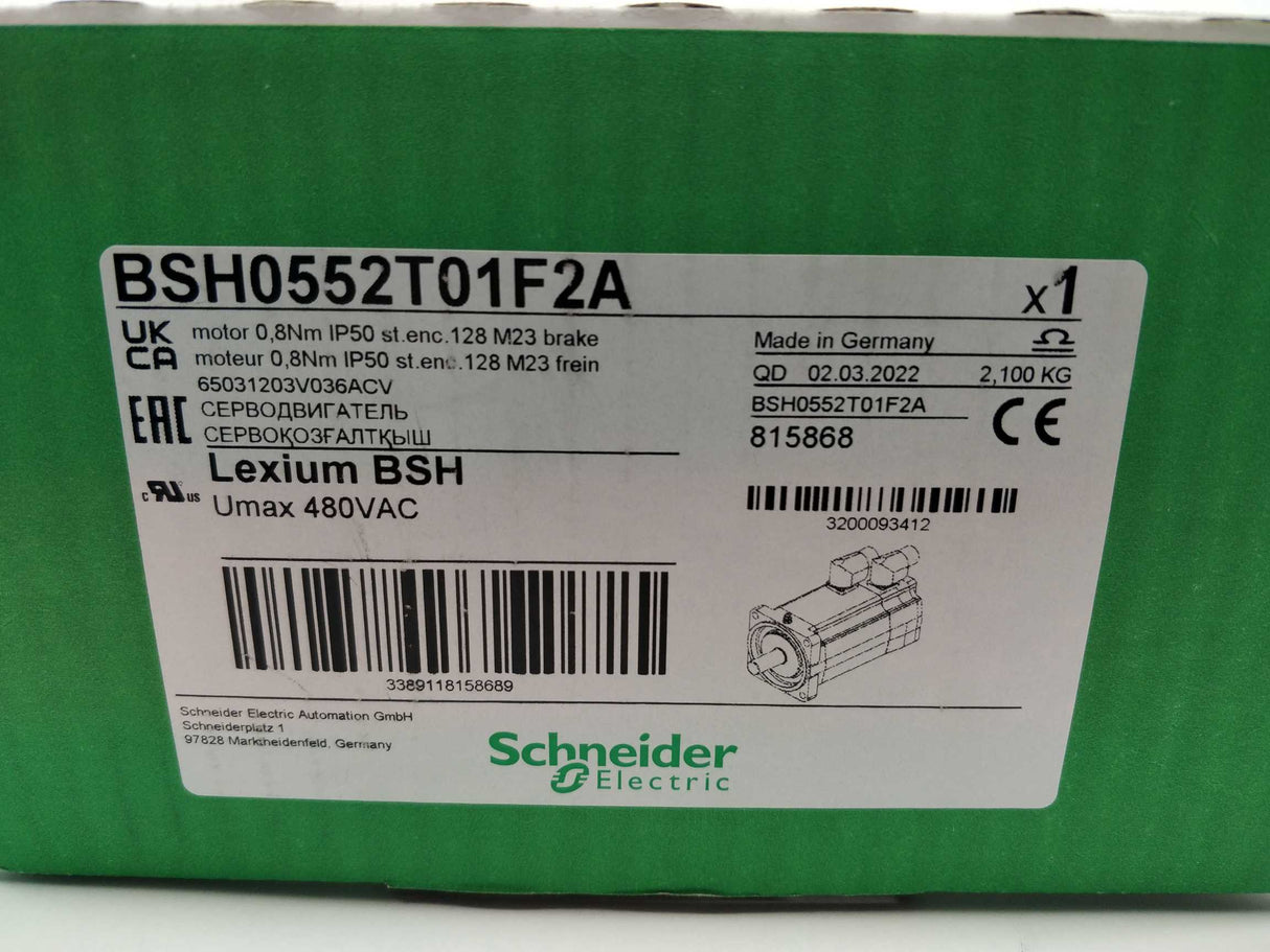 Schneider Electric BSH0552T01F2A Servomotor, Lexium BSH