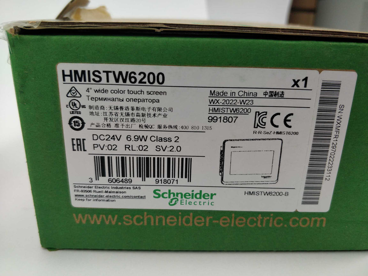Schneider Electric HMISTW6200 4" wide color touch screen