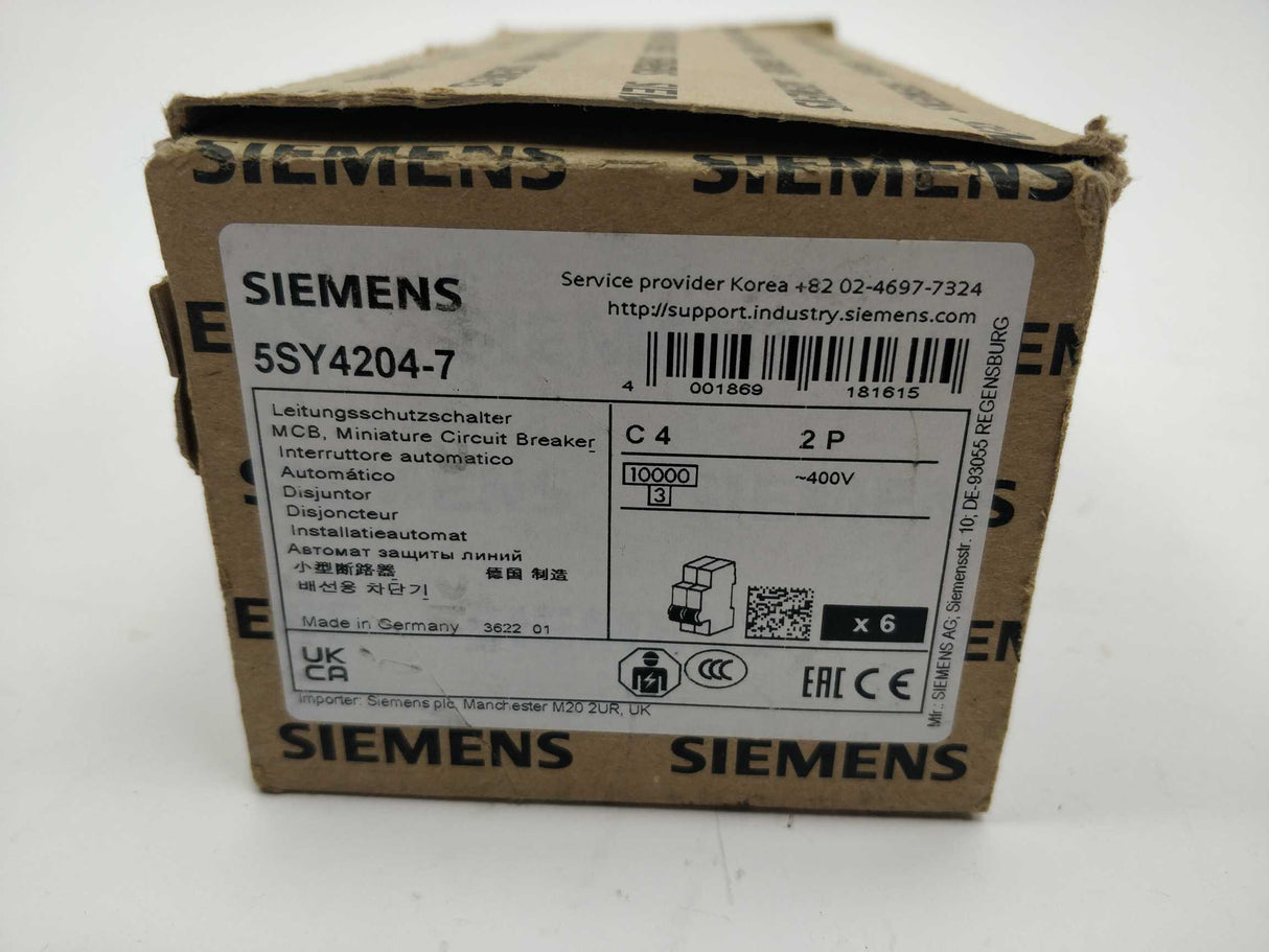 Siemens 5SY4204-7 Miniature circuit breaker.