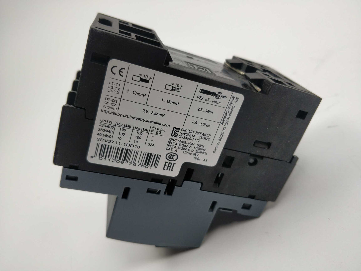 Siemens 3RV2711-1DD10 Circuit breaker size S00