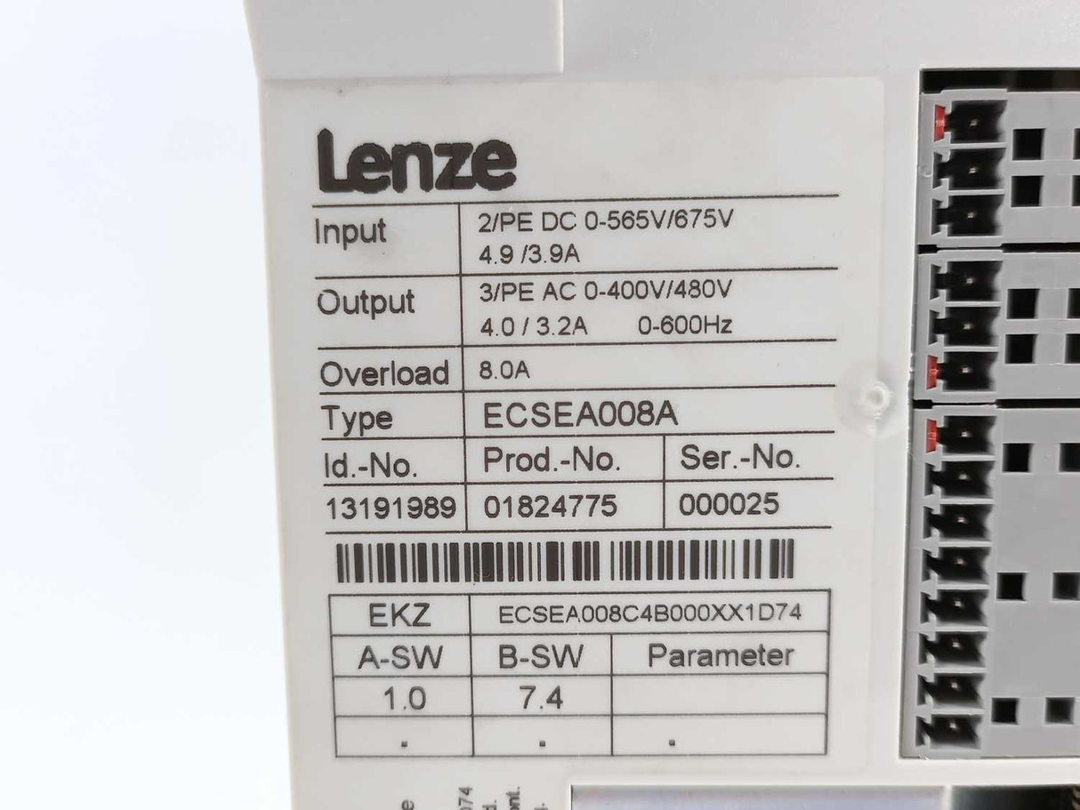 LENZE 13191989 ECSEA008A Servo Axis Module