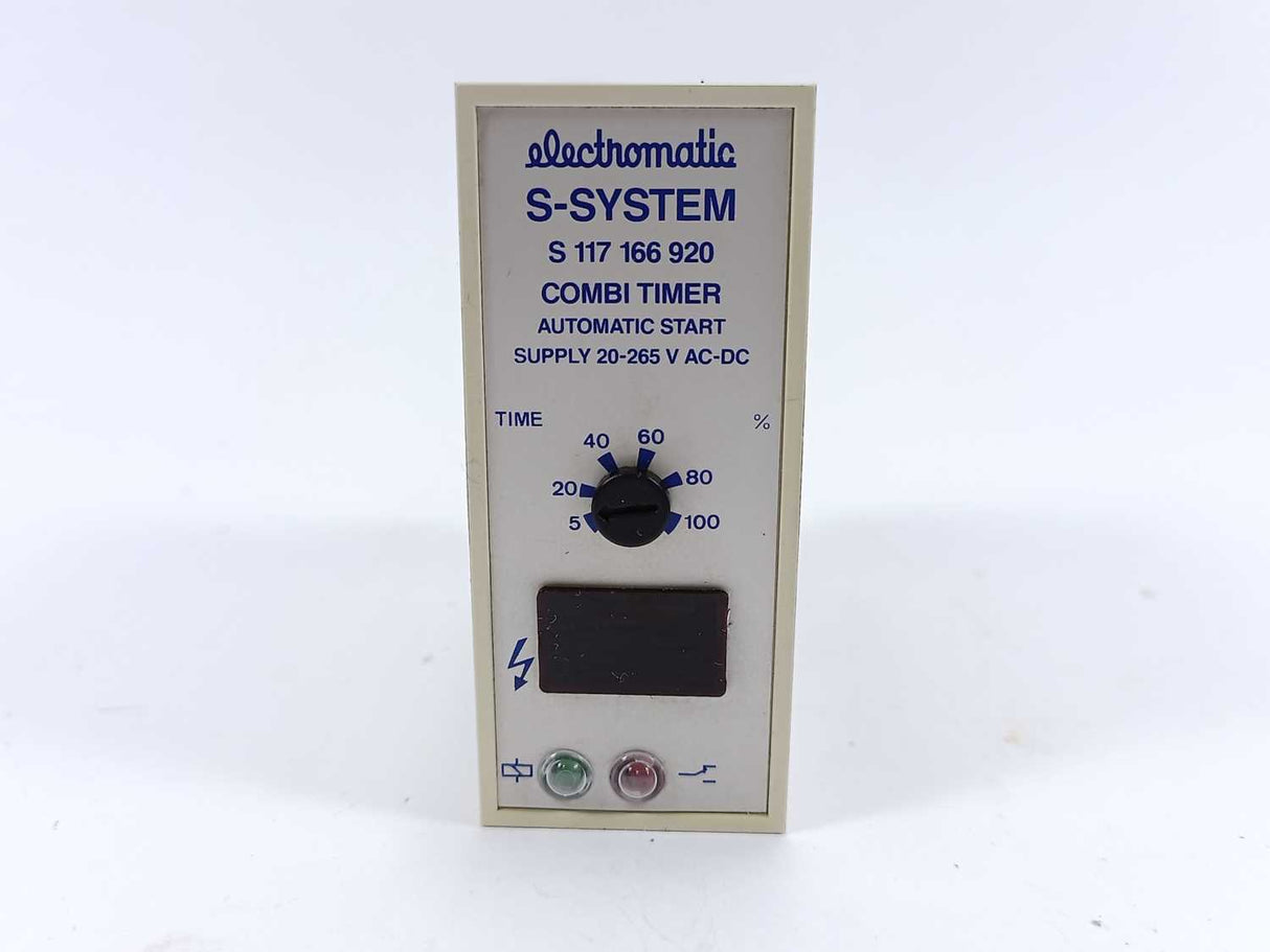 Electromatic S 117 166 920 Combi Timer. Automatic Start Supply 20-265 V AC-DC