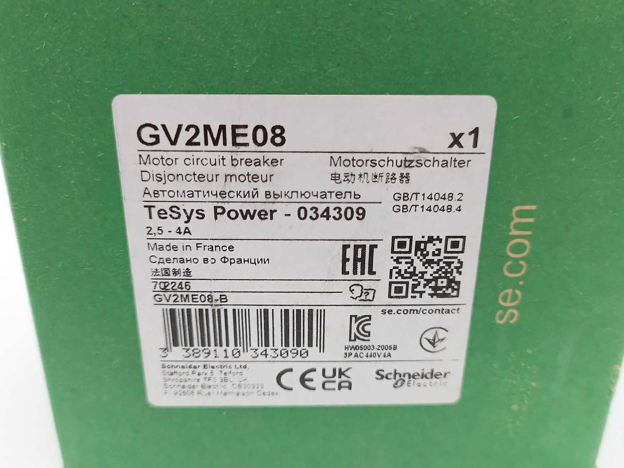 Schneider Electric GV2ME08 Motor Circuit Breaker