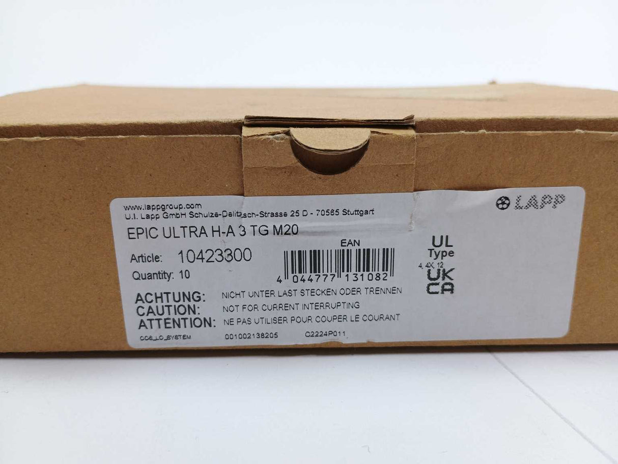 Lapp 10423300 Epic Ultra H-A 3 TG M20. 10 Pcs.