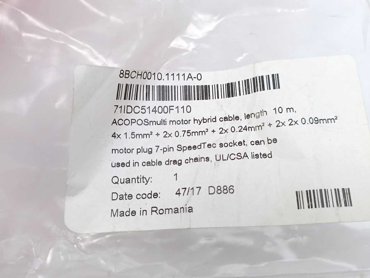 B&R 8BCH0010.1111A-0 Motor Hybrid Cable 10m