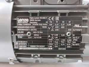 LENZE G50AB045MHAR2C MDEMAIG071-32C0U MOT Motor w/ Gearbox