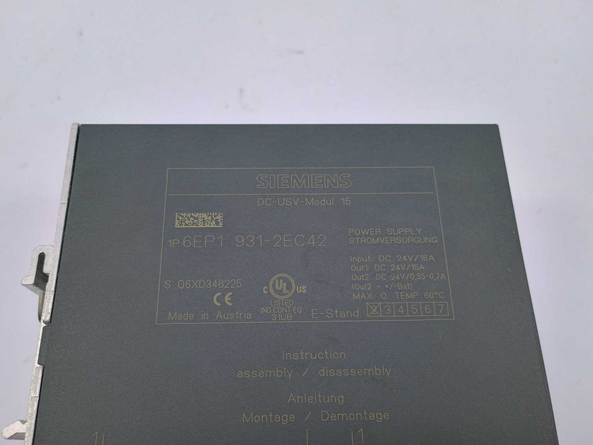 Siemens 6EP1931-2EC42 SITOP DC UPS module