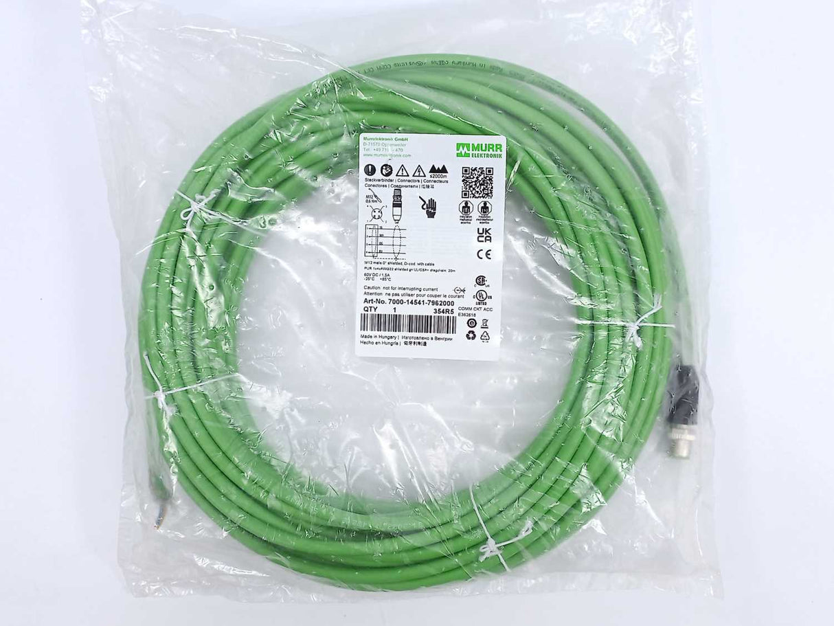 MURR Elektronik 7000-14541-7962000 M12 male 0° D-cod. with cable shielded 20M