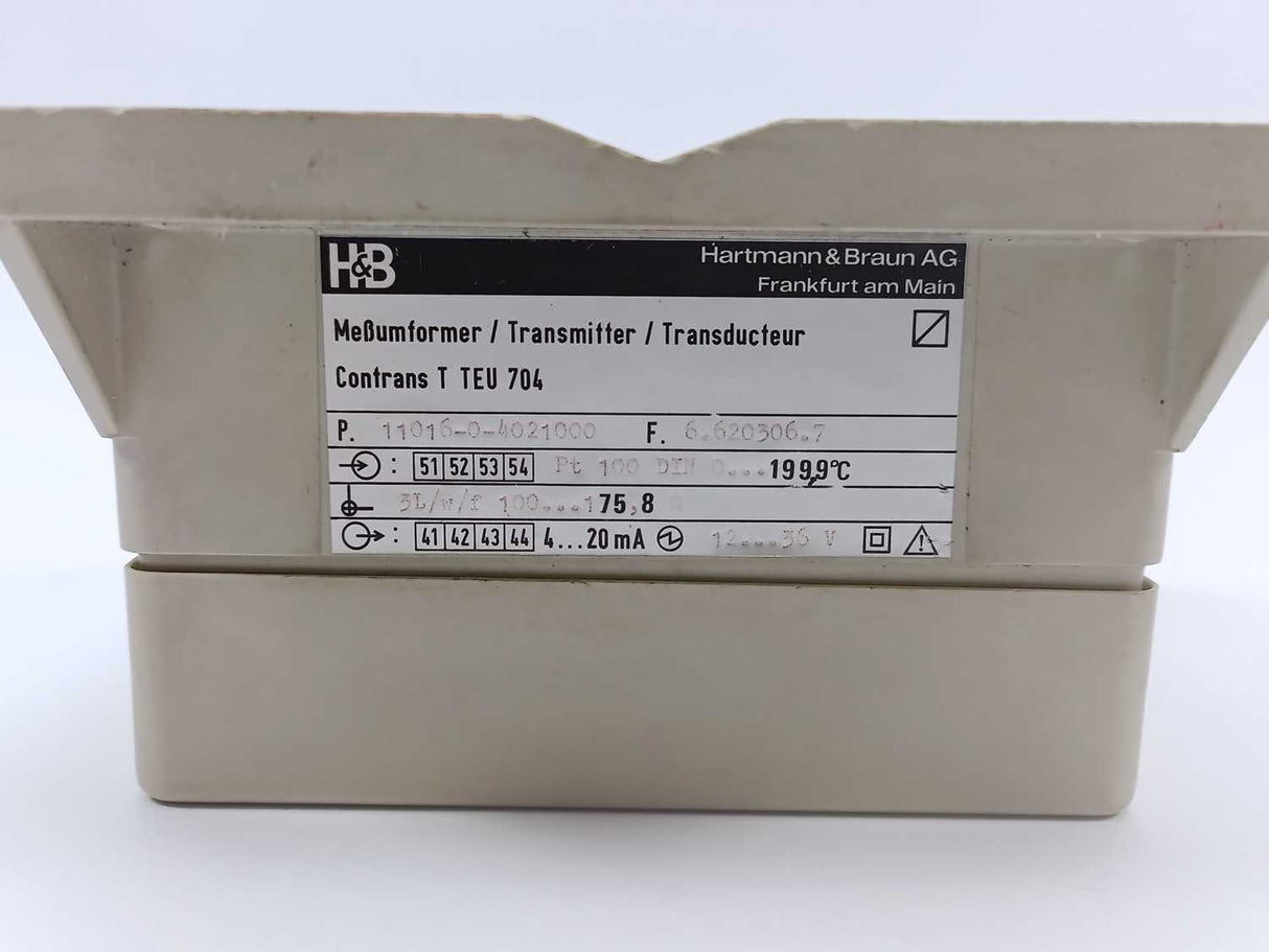 Hartmann & Braun AG 11016-0-4021000 Transmitter TEU 704