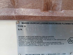 Micro Motion D40S-HY-DIN PN40 Flow Sensor w/ D220V-A Mass Flowmeter
