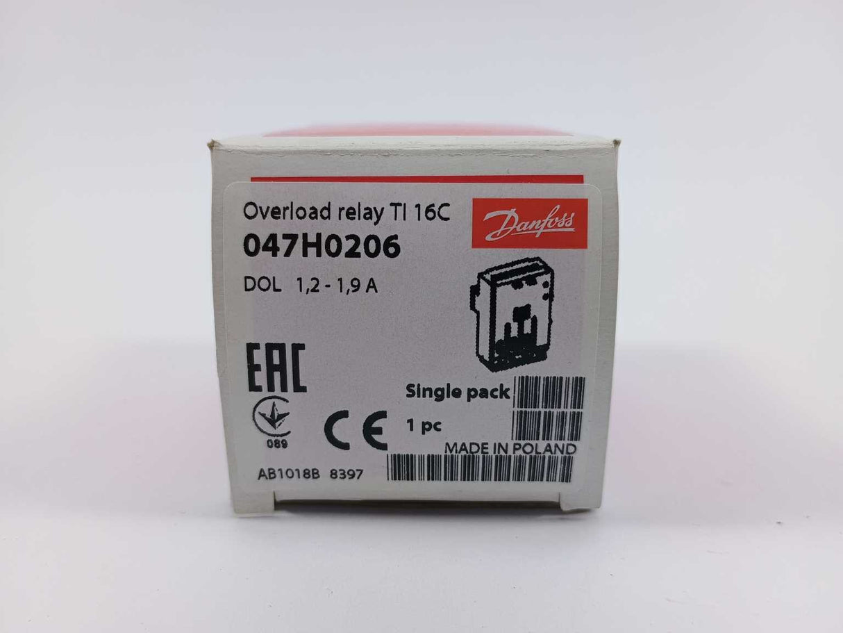 Danfoss 047H0206 OVERLOAD RELAY TI 16C DOL 1,5-1,9 A