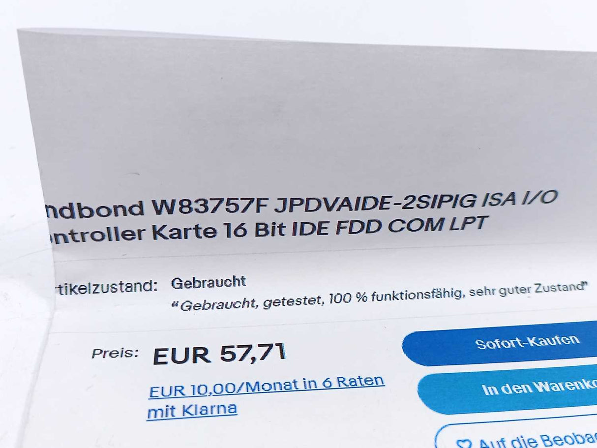 Windbond W83757F JPDVAIDE-2SIPIG Controller Card