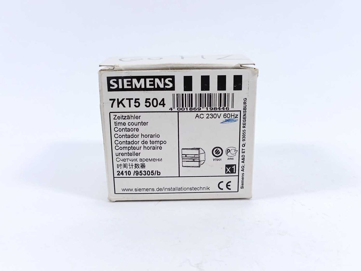Siemens 7KT5504 Time Counter 48x48 mm 230V 60H w/ Mounting Frame