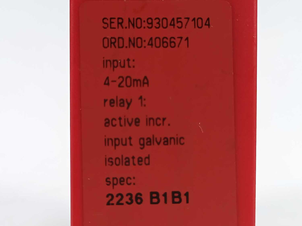 PR Electronics 2236 B1B1 Limit switch ORD.NO. 406671