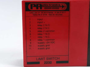 PR Electronics 2232 B1B LIMIT SWITCH SER. NO: 931240062