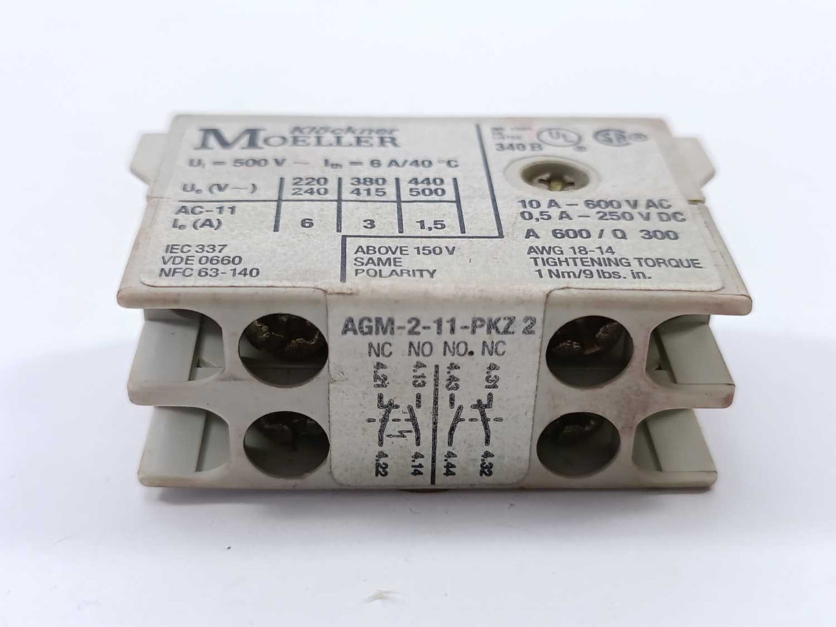 Klockner Moeller AGM-2-11-PKZ2 Trip Indicating Auxiliary Contact