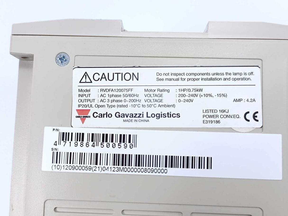 Carlo Gavazzi RVDFA120075FF Variable Frequency AC Drive