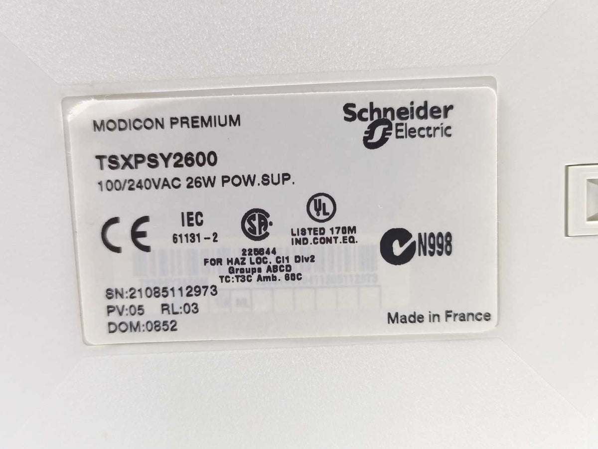 Schneider Electric TSXPSY2600 Power supply module