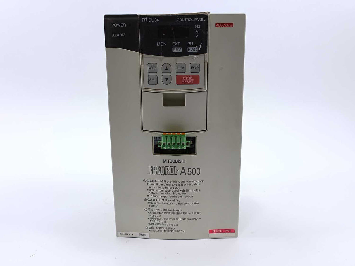 Mitsubishi FR-A540-1.5K-82 FREQROL-A500 Inverter & FR-DU04 Control Panel