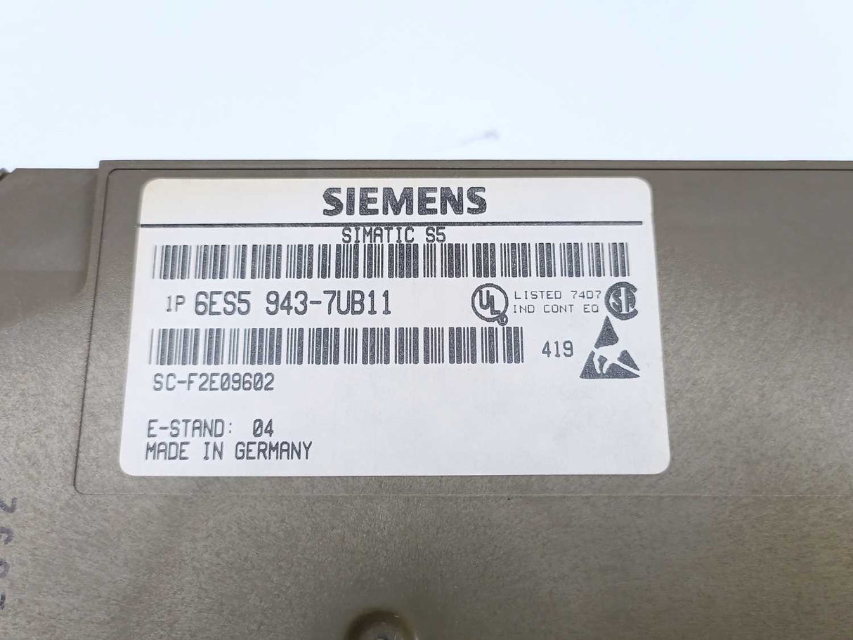 Siemens 6ES5943-7UB11 SIMATIC S5 115U CPU 943B