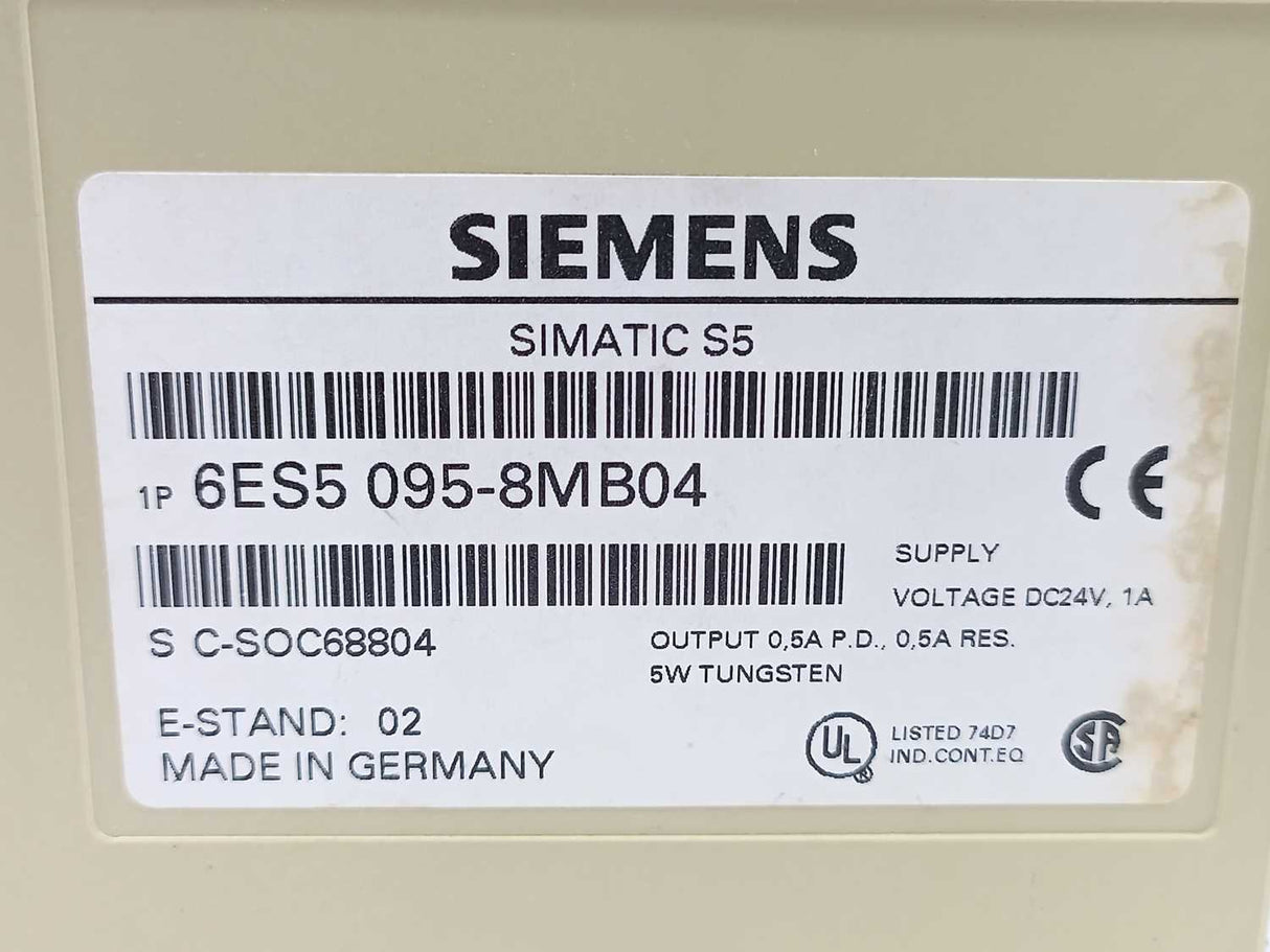Siemens 6ES5 095-8MB04 SIMATIC S5, Compact unit S5-95U