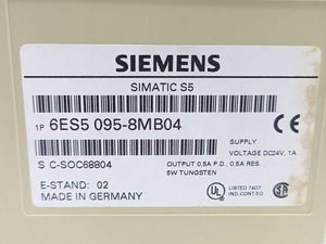 Siemens 6ES5 095-8MB04 SIMATIC S5, Compact unit S5-95U