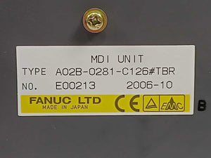 FANUC LTD A02B-0281-C126#TBR MDI UNIT