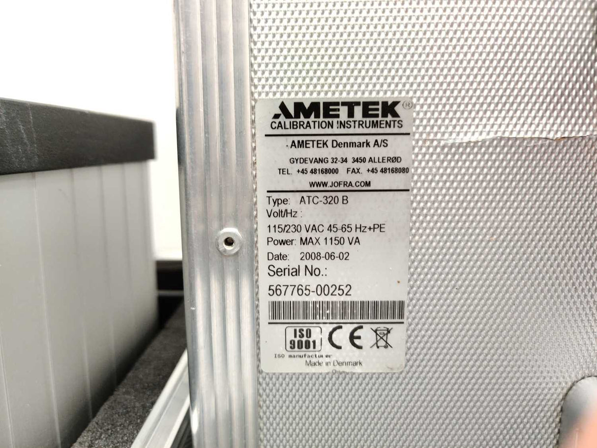 Ametek ATC-320 B Jofra Temperature Calibrator Power Supply with Sensor