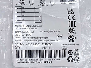 MURR Elektronik 7000-40021-6140050 M12 male 0° / M12 female 0° A-cod.