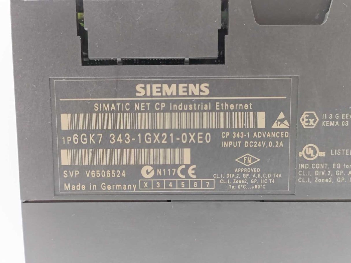 Siemens 6GK7343-1GX21-0XE0 Communications processor CP 343-1 Advanced