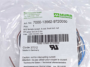 MURR Elektronik 7000-13562-9720050 M12 female recept. A-cod. front incl. nut
