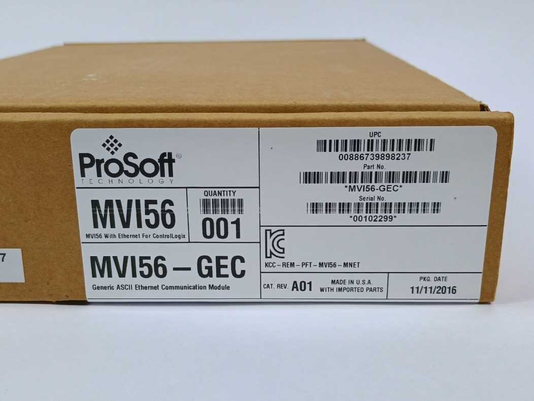 ProSoft MVI56-GEC Ethernet Communication Module