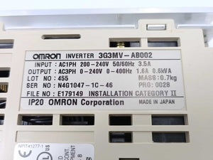 OMRON 3G3MV-AB002 Sysdrive 3G3MV Inverter W. DIGITAL OPERATOR PJVOP 140