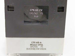 Festo 195704 CPX-AB-4-M12x2 Manifold block w/ CPX-GE-EV Interlinking Block