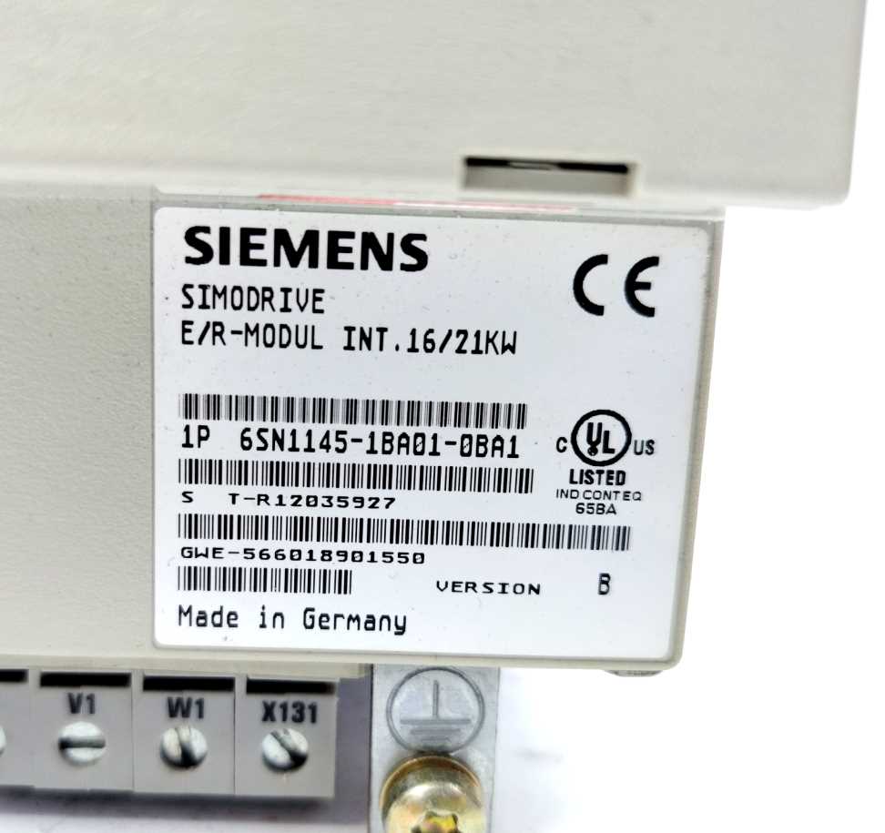Siemens 6SN1145-1BA01-0BA1 Simodrive 611 E/R Modul INT.16/21KW