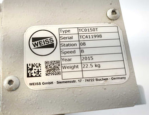 WEISS TC0150T 56L-4T AZKA INDEXING MOTOR ROTARY TABLE KONCAR 507-564142101