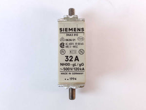 Siemens 3NA3812 500VAC / 120kA - gL/G batch Size 3 Pcs.