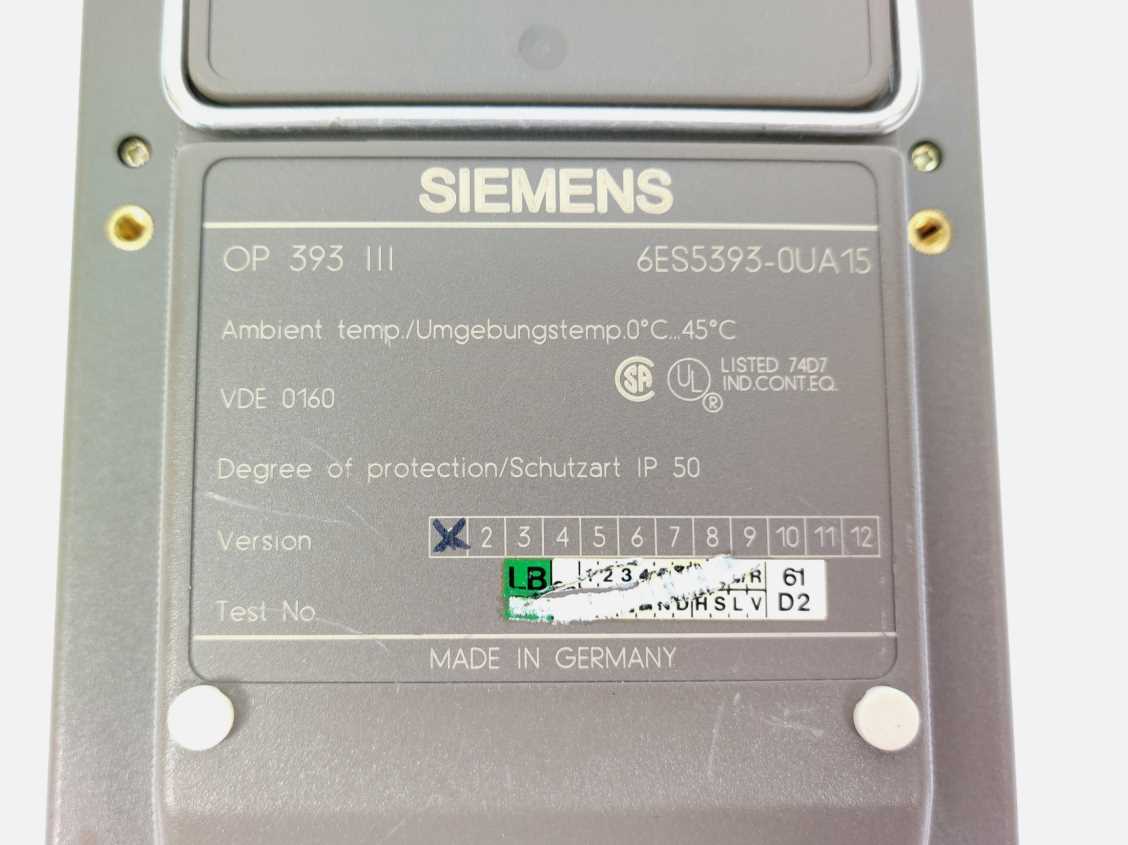 Siemens 6ES5393-0UA15 OP 393-III Operator Panel