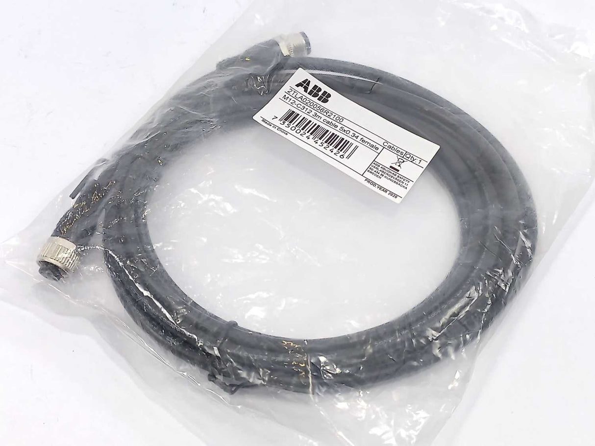ABB 2TLA020056R2100 M12-C312 3m cable 5x0.34 female M12 5 pole