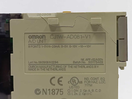 OMRON CJ1W-AD081-V1 A/D Unit