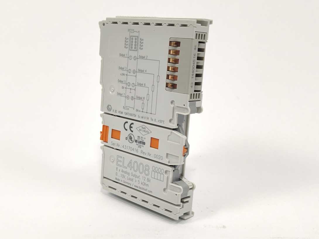 Beckhoff EL4008 EtherCAT Terminal. 8-Channel Analog Output