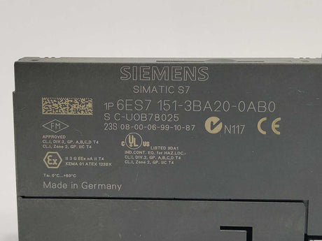 Siemens 6ES7151-3BA20-0AB0 ET200S Interface Module im151-3