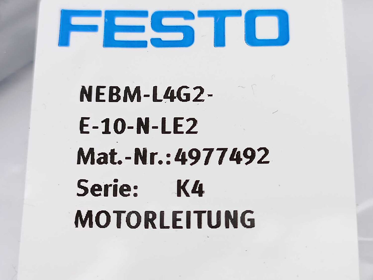 Festo 4977492 NEBM-L4G2-E-10-N-LE2 Motor Cable