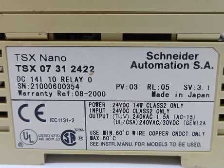 Schneider Automation TSX 07312422 DC 14I 10 Relay 0