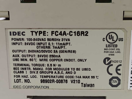 Idec FC4A-C16R2 MicroSmart